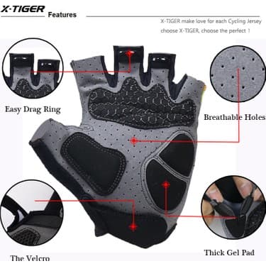Liangduo Shop Mavi Stil S Beden X-Tiger Kadın Darbeye Dayanıklı Spor Eldiven Bisiklet Eldiveni Nefes Yıkanabilir Yarım Parmak Sürme Motosiklet Mtb Bisiklet Bisiklet Eldiven (Yurt Dışından) 2