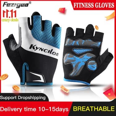 Liangduo Shop Mavi Stil L Boyutu Kaymaz Bisiklet Eldiveni Spor Güneş Koruyucu Bisiklet Erkekler ve Kadınlar Yarım Parmak Spor Kaymaz Nefes Bisiklet Eldiveni (Yurt Dışından) 2