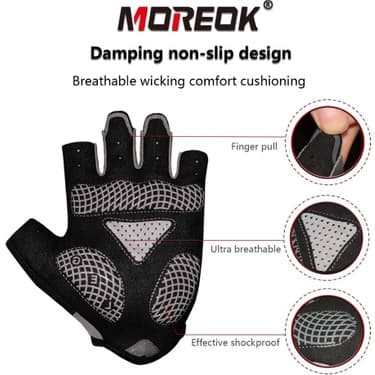 Liangduo Shop MK095-PEMBE Tarzı M Boyutu Moreok Bisiklet Eldiveni Yarım Parmak 5mm Sbr Pedleri Darbeye Dayanıklı Dağ Bisikleti Eldiven Nefes Açık Yol Bisiklet Eldiveni Erkek Kadın (Yurt Dışından) 5