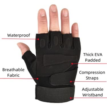 Liangduo Shop Yeşil Stil Xl Boyutu Erkekler Yarım Parmak Taktik Eldiven Dağcılık Fitness Eğitimi Koruma Ordu Açık Spor Çekim Bisiklet Antiskid Eldiven (Yurt Dışından) 5
