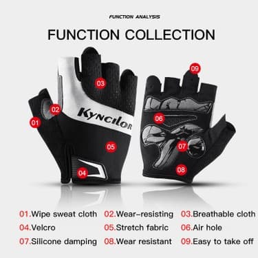Liangduo Shop Siyah Stil Xl Boyutu Kaymaz Bisiklet Eldiveni Spor Güneş Koruyucu Bisiklet Erkekler ve Kadınlar Yarım Parmak Spor Kaymaz Nefes Bisiklet Eldiveni (Yurt Dışından) 3