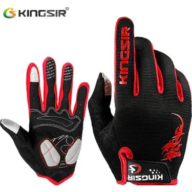 Liangduo Shop KHBLUE10 Tarzı L Boyutu Kıngsır Bahar Sonbahar Dokunmatik Ekran Bisiklet Eldiveni Tam Parmak Erkek Kadın Kaymaz Spor Bisiklet Eldiveni Darbeye Dayanıklı Bisiklet Eldiveni (Yurt Dışından) 2