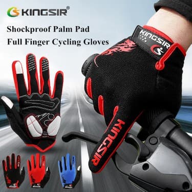 Liangduo Shop KHBLUE10 Tarzı L Boyutu Kıngsır Bahar Sonbahar Dokunmatik Ekran Bisiklet Eldiveni Tam Parmak Erkek Kadın Kaymaz Spor Bisiklet Eldiveni Darbeye Dayanıklı Bisiklet Eldiveni (Yurt Dışından) 5