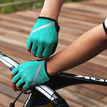 Liangduo Shop Turuncu Tarzı M Boyutu Bisiklet Eldiveni Son Derece Yansıtıcı Kaymaz Mtb Yol Bisiklet Eldiveni Erkek Kadın Yarım Parmak Nefes Darbeye Dayanıklı Bisiklet Spor Eldiveni (Yurt Dışından) 2