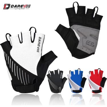 Liangduo Shop Beyaz Stil M Boyutu Darevıe Bisiklet Eldiveni Mtb Yarım Parmak Tayvan Ithal Jel Yastıklı Bisiklet Eldiveni Yüksek Li Darbeye Dayanıklı Bisiklet Eldiven Nefes (Yurt Dışından) 2