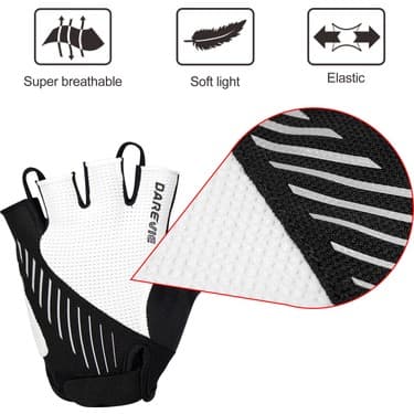 Liangduo Shop Beyaz Stil M Boyutu Darevıe Bisiklet Eldiveni Mtb Yarım Parmak Tayvan Ithal Jel Yastıklı Bisiklet Eldiveni Yüksek Li Darbeye Dayanıklı Bisiklet Eldiven Nefes (Yurt Dışından) 4