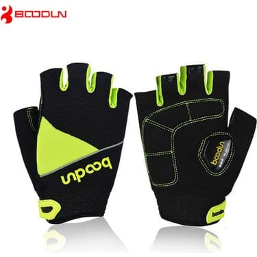 Liangduo Shop Beyaz Stil M Boyutu Spor Bisiklet Eldivenleri Yarım Parmak Örgü Bisiklet Darbeye Dayanıklı Eldiven Yansıtıcı M-Xxl (Yurt Dışından) 5