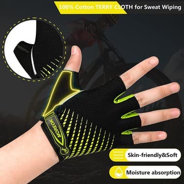 Liangduo Shop 095-MAVİ Tarzı L Boyutu Bıkıngmoreok Bisiklet Eldiveni Yarım Parmak Bisiklet Eldiveni 5mm Sıvı Jel Pedleri Bisiklet Eldiveni Şok Emici Dağ Bisikleti Eldivenleri (Yurt Dışından) 4