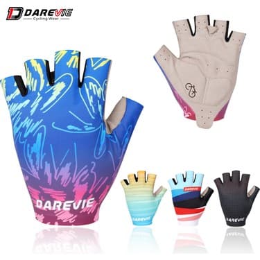Liangduo Shop Lacivert-Pembe Tarzı L Boyutu Darevıe Bisiklet Eldiveni Yaz Darbeye Dayanıklı Nefes Erkek Kadın Bisiklet Eldiveni Yarım Parmak Yüksek Li Mtb Yol Bisiklet Eldiveni (Yurt Dışından) 2