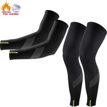 Liangduo Shop Bej Tarzı L Boyutu Raudax Yüksek Esneklik ve Yüksek Kış Sıcak Polar Bisiklet Kol Isıtıcıları Kış Mtb Spor Bisiklet Kollu Bisiklet Bacak Isıtıcı (Yurt Dışından) 2