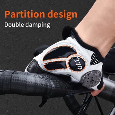 Liangduo Shop Kırmızı Stil Xl Boyutu Acrunu Profesyonel Bisiklet Eldiveni Sıvı Silikon Yarım Parmak Eldiven Kaymaz Şok Emici Bisiklet Eldiveni Erkekler Spor Eldiven (Yurt Dışından) 3