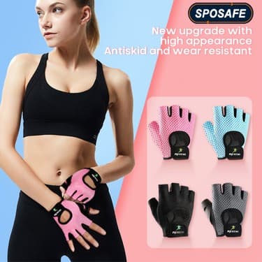 Liangduo Shop XG08-PEMBE Tarzı Xl Boyutu Hava Spor Salonu Egzersiz Eldiveni Erkek Kadın Nefes Bisiklet Eldiveni Fitness Eğitimi Halter Asılı Çekme Ups Tırmanma (Yurt Dışından) 2