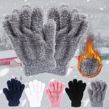 Liangduo Shop Beyaz Stil 2022 Tam Parmak Eldiven Sıcak Kalın Yumuşak Peluş Polar Bisiklet Eldiveni Sürüş Moda Kadın Erkek Kış Açık Eldivenler Bisiklet (Yurt Dışından) 3