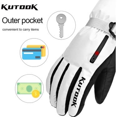 Liangduo Shop Beyaz Stil L Boyutu Kutook Kayak Eldiveni Kış Termal Bisiklet Bisiklet Snowboard Eldiveni Dokunmatik Ekran Su Geçirmez Bisiklet Motosiklet Kayak Aksesuarları (Yurt Dışından) 5