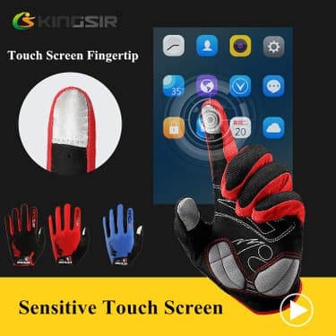 Liangduo Shop KHBLUE10 Tarzı Xxl Kıngsır Kış Sonbahar Dokunmatik Ekran Bisiklet Eldiveni Erkek Kadın Kaymaz Spor Bisiklet Eldiveni Darbeye Dayanıklı Tam Parmak Bisiklet Eldiveni (Yurt Dışından) 4