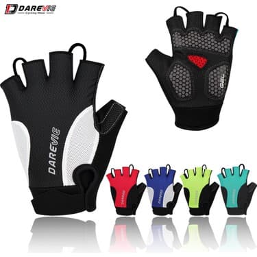 Liangduo Shop Kırmızı Stil Asya-M Darevıe Mtb Bisiklet Eldiveni Jel Yastıklı Darbeye Dayanıklı Nefes Yarım Parmak Bisiklet Eldiveni Hızlı Kapalı Başparmak Ter Silecek Bisiklet Eldiveni (Yurt Dışından) 2