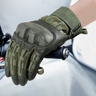 Liangduo Shop Yeşil Stil L Boyutu Spor Bisiklet Eldiveni Dokunmatik Ekran Bisiklet Yürüyüş Taktik Sürme Ordu Motosiklet Kaymaz Pu Deri Tam Parmak Bisiklet Eldiven Erkekler (Yurt Dışından) 3