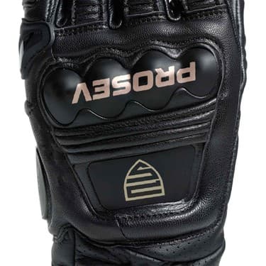 Prosev GL60 Carbon Titanyum Deri Motosiklet Eldiveni - Siyah 3