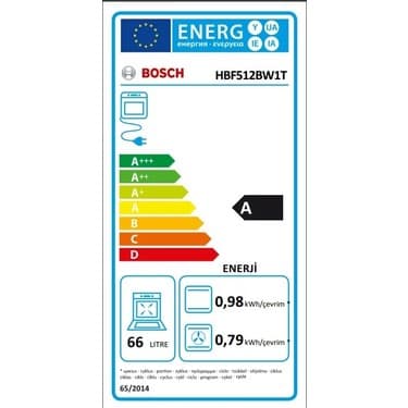 Bosch HBF512BW1T 66 L Ankastre Fırın Beyaz 6