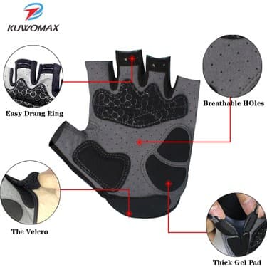 Liangduo Shop AK-ST-01002 Stili S Beden Kuwomax Bisiklet Eldiveni Yarım Parmak Erkek Kadın Yaz Spor Darbeye Dayanıklı Bisiklet Eldivenleri (Yurt Dışından) 4