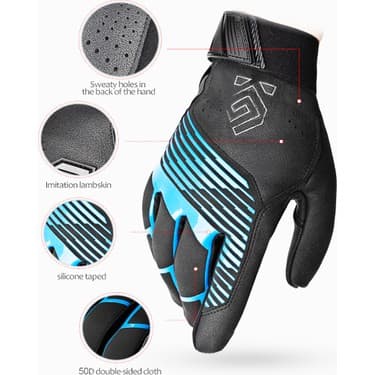 Liangduo Shop Kırmızı Stil Xxl Erkek Profesyonel Bisiklet Eldiveni Kış Jel Sıvı Silikon Yol Bisikleti Eldiven Tam Parmak Kaymaz Darbeye Dayanıklı Bisiklet Eldivenleri (Yurt Dışından) 4