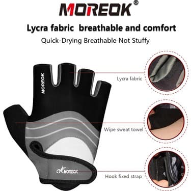 Liangduo Shop MK095-GRİ Tarzı Xl Boyutu Moreok Bisiklet Eldiveni Yarım Parmak Bisiklet Eldiveni 5mm Silikon Pedleri Pedleri Bisiklet Eldiveni Şok Emici Dağ Bisikleti Eldivenleri Anti (Yurt Dışından) 2