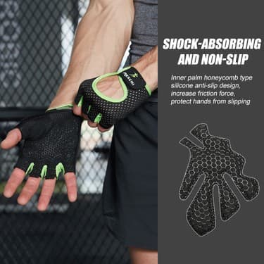 Liangduo Shop XG07-GRI Tarzı L Boyutu 1 Çift Spor Eldiveni Spor Ağırlık Kaldırma Eldiveni Vücut Geliştirme Eğitimi Spor Eldivenleri Egzersiz Yarım Parmak El Koruyucu Erkek Kadın (Yurt Dışından) 3