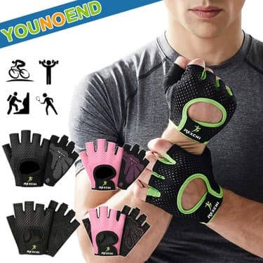 Liangduo Shop XG07-GRI Tarzı L Boyutu 1 Çift Spor Eldiveni Spor Ağırlık Kaldırma Eldiveni Vücut Geliştirme Eğitimi Spor Eldivenleri Egzersiz Yarım Parmak El Koruyucu Erkek Kadın (Yurt Dışından) 5