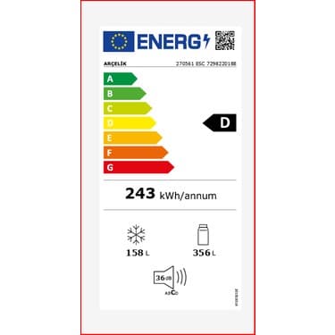 Arçelik 270561 Esc D Enerji Sınıfı 514 lt No Frost Buzdolabı 4