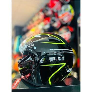 Universal Vırtue Çene Açılır Güneş Vizörlü Motosiklet Kaskı (Siyah-Sarı) 4