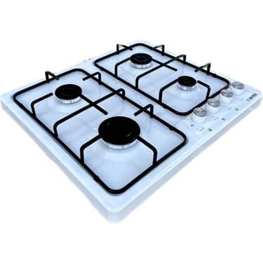 Erato eo2004db 4 Gözlü Emniyetli Çakmaklı Setüstü Ocak Doğalgaz Beyaz 2