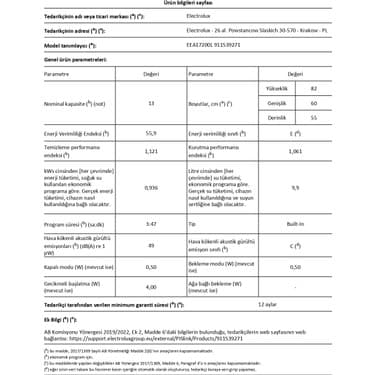 Electrolux EEA17200L 5 Programlı Ankastre Bulaşık Makinesi 5