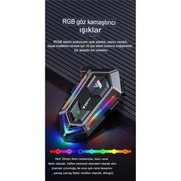 Always Teknoloji 2 Adet Y20 Max Telsiz Özellikli 5.3 Motosiklet Kask Kulaklık Intercom Işıklı Motorsiklet Interkom 3