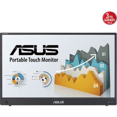 Asus Zenscreen MB16AMTR Portable 15.6 IPS 1920X1080 5ms Mini-Hdmı Usb-C mm 3yıl 10 Parmak Dokunmatık, Dahılı Batarya, Usb-C To A Adaptor, Eyecare Tasınabılır USB Monıtor 2