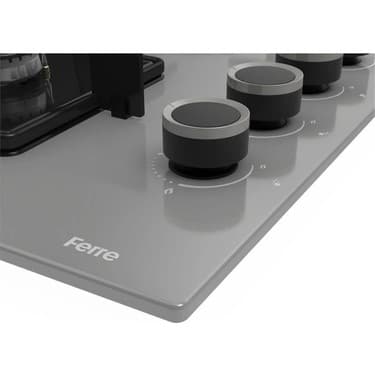 Ferre SS208 Gri Kare Ankastre Cam Ocak 60 cm ( Kare Gözlü ) 4