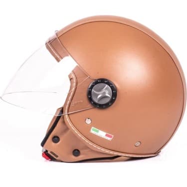 Mediterian Kahverengi Deri Açık Kask, Şık ve Hafif Tasarım, Güvenle Kullanım 3