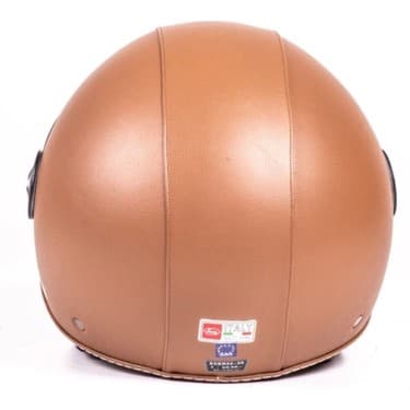 Mediterian Kahverengi Deri Açık Kask, Şık ve Hafif Tasarım, Güvenle Kullanım 4