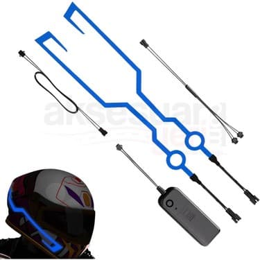 Mediterian Motosiklet Kask Ledi Mavi Renk - 3 Farklı Mod - Motosiklet Renkli Ikaz Ledi 2