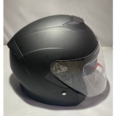 Mediterian Güneş Vizörlü Çenesiz Kask Mat Siyah 516 2