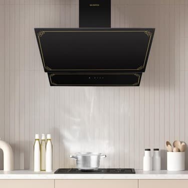 Kumtel Rustik Siyah Cam Davlumbaz DA6-835 2