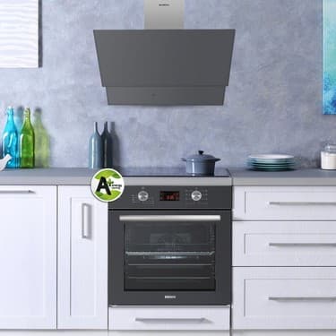 Kumtel Antrasit (Gri) Dokunmatik Cam Davlumbaz DA6-835 2