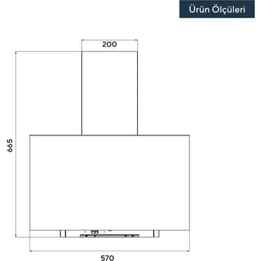 Kumtel Siyah Cam Davlumbaz DA6-833 2