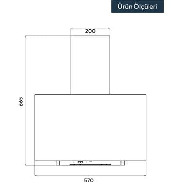 Kumtel Siyah Cam Davlumbaz DA6-833 3