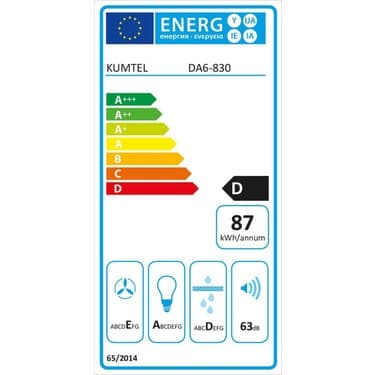 Kumtel Beyaz Cam Davlumbaz DA6-830 5