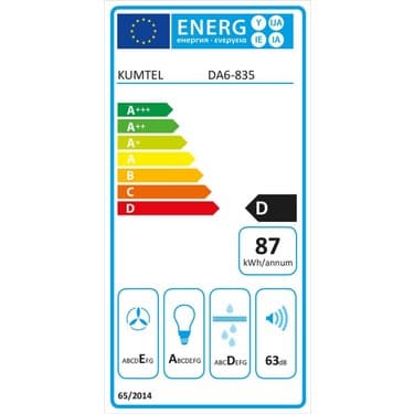 Kumtel DA6-835 Rustik Duvar Tipi Beyaz Cam Davlumbaz - Güçlü LED Aydınlatma ve Yıkanabilir Alüminyum Filtre ile Mutfaklarınızı Şıklıkla Donatın 4