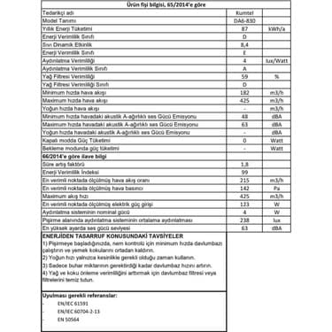 Kumtel Duvar Tipi Davlumbaz Siyah Cam Gövde LED Aydınlatma ve Yıkanabilir Yağ Filtresi 5