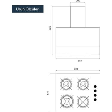 Kumtel Antrasit 2'li Ankastre Cam Set (DA6-835 + KO-40TAHDF) 4