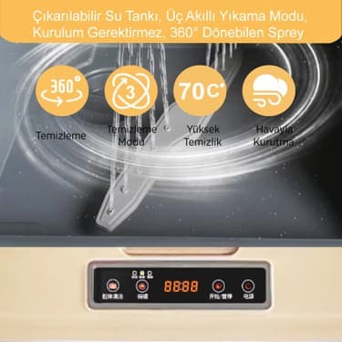 Kochler Küçük Alan Uyumlu Pratik Bulaşık Makinesi – Tiny House ve Karavanlar Için Ideal 7