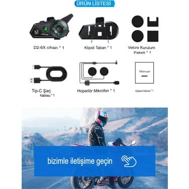 Ensiga 6 Kişi Eşleşmeli 2 Kişi Uyumlu Konuşmalı Motosiklet Intercom 500M Mesafeli Müzik Paylaşımlı 3