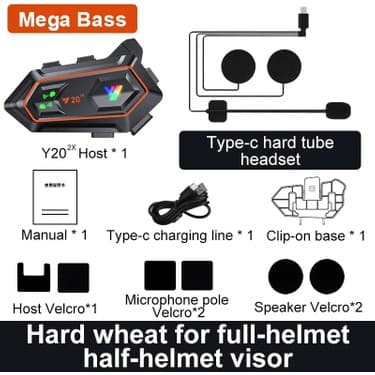 Always Teknoloji 2 Adet Y20 2x 1000M Telsiz Mesafeli Özellikli 2 Kişi Bağlantılı Bluetooth Kask Kulaklık 3